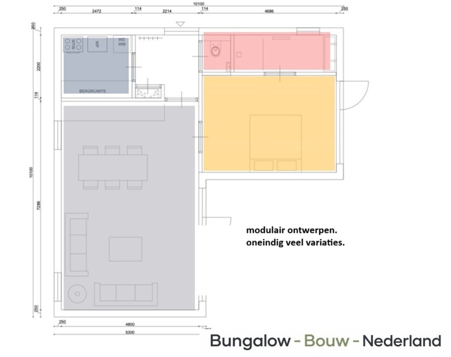 een efficiente manier van ontwerpen is dat te doen met de modulaire methode