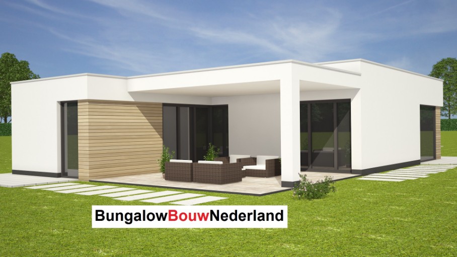 mooi modern bungalow ontwerp bouwen in prefabsysteem type L35