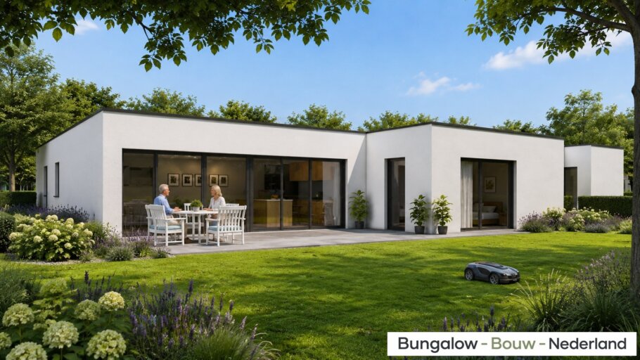 Ruime gelijkvloerse bungalow L-162 met plat dak