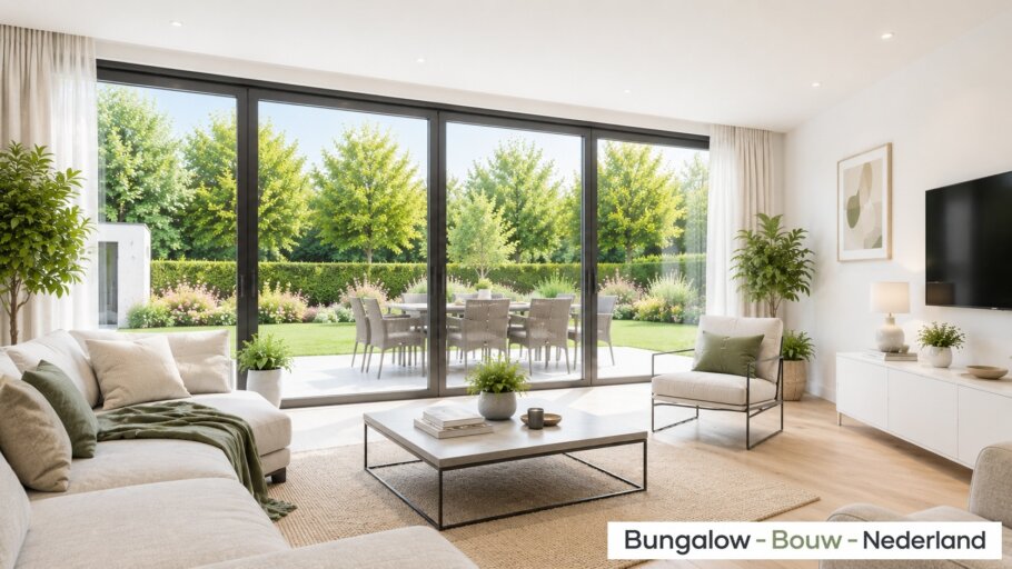 Moderne levensloopbestendige bungalow C101 met plat dak en carport