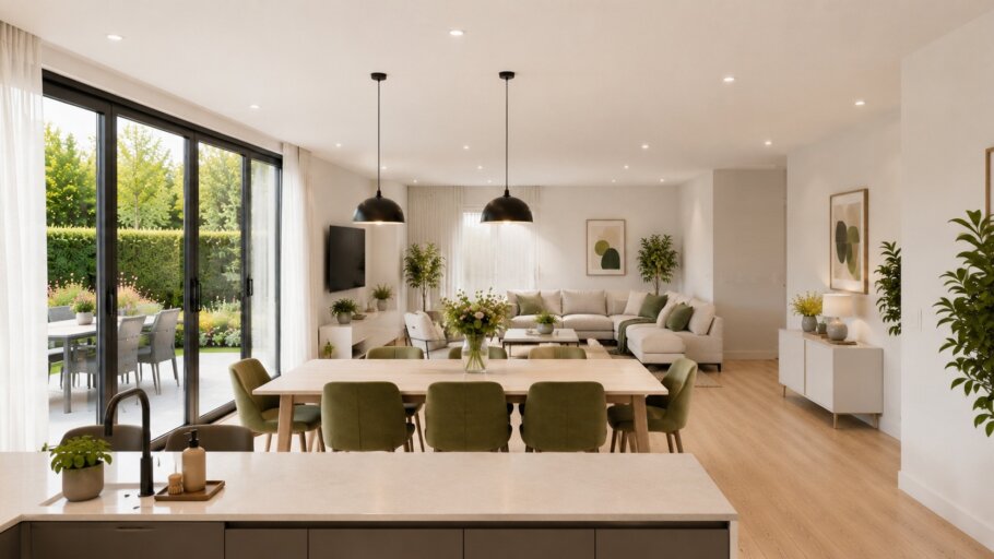 Modern interieur van levensloopbestendige bungalow C101