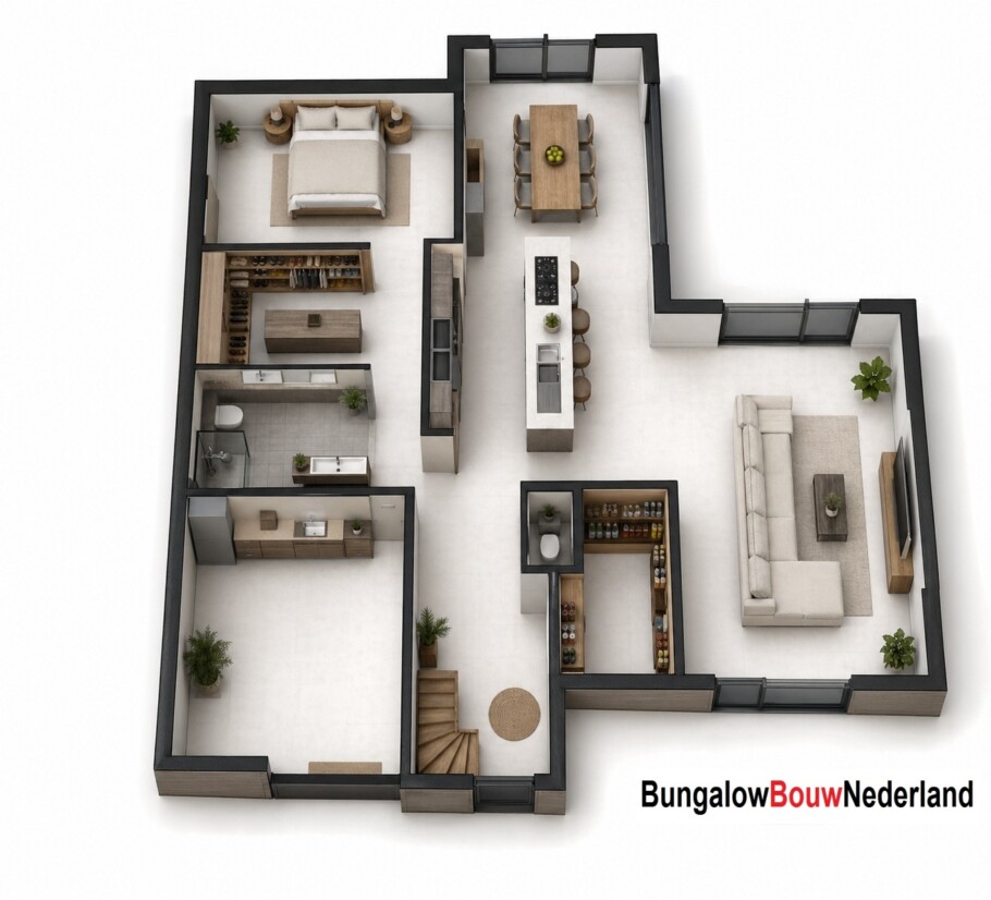 BungalowBouwNederland type H402 levensloopbestedig slaapkamer beneden